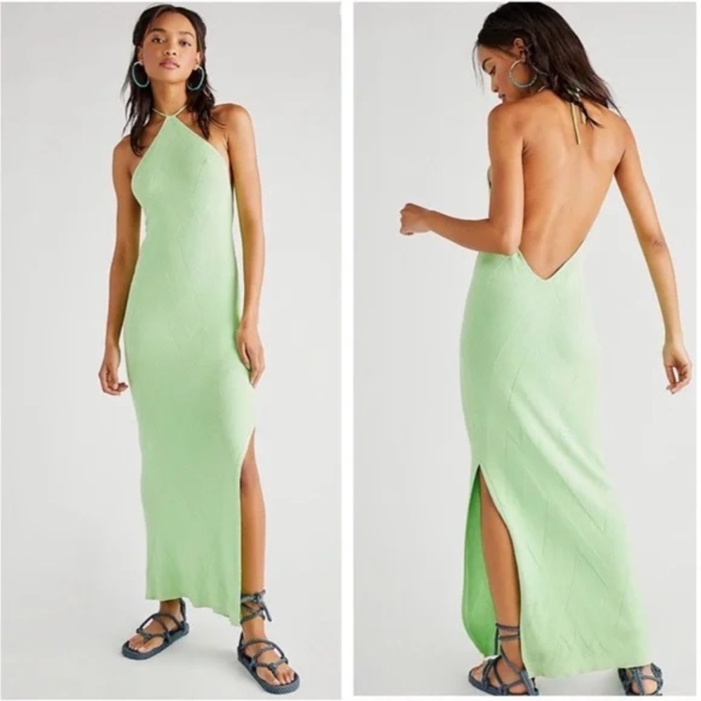 Freepeople Beach Green Knit Maxi Dress